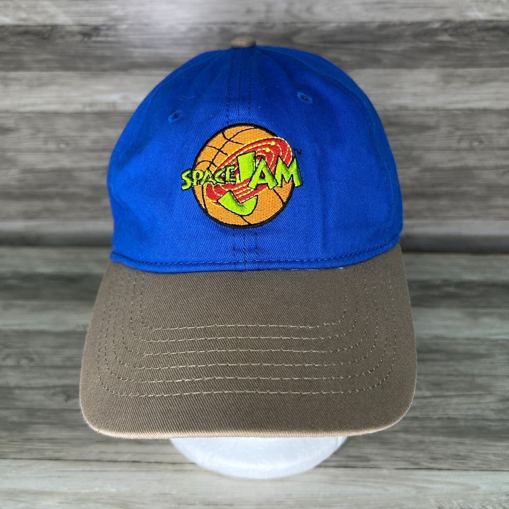 Space Jam‎ Hat Strapback Basketball Blue Tan Cap Vintage 90s